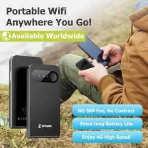 ECOVOX 2025 Portable WiFi Hotspot – Global 4G Router with Unlimited Data, No SIM Needed, Tri-Band Support for Home, Travel & Outdoor Use
